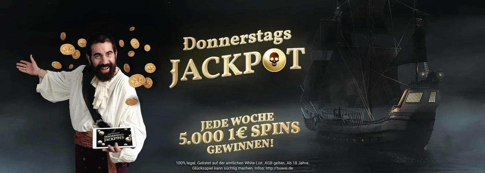 Bis zu 5.000 Freispiele beim Donnerstags Jackpot